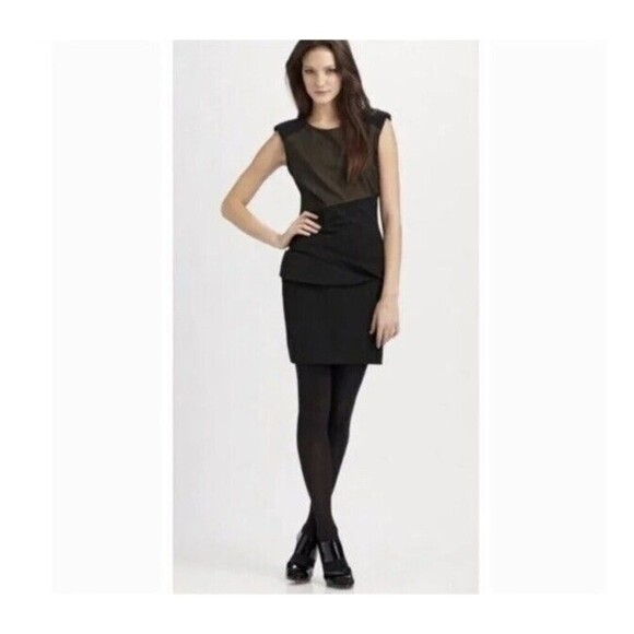 Black Halo Dresses & Skirts - Black Halo Women's Black Sleeveless Sheath With Shoulder Pads Pockets Size 2